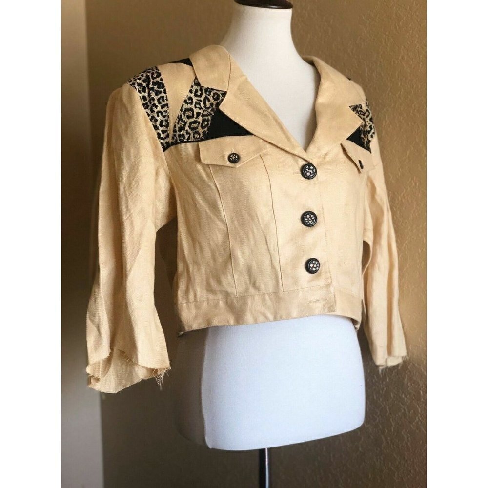 Platinum Dorothy Schoelen Womens Yellow Wild Cats Unfinished Jacket Size L